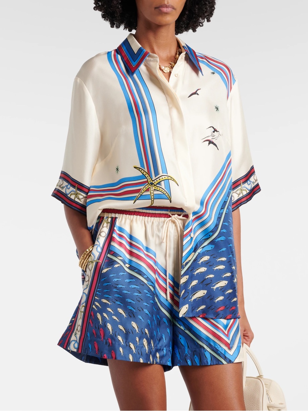 NEW: Alemais Apollo printed 100% silk set - US 6